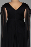 Robe De Fiançailles Grande Taille Longue Noir ABU4259