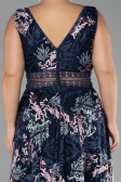 Robe De Soirée Grande Taille Longue Lacé Bleu Marine ABU4261