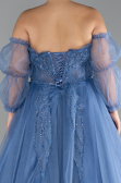 Robes De Soirée Grande Taille Longue Indigo ABU3617