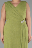 Robe De Soirée Grande Taille Midi Pistache vert ABK1752