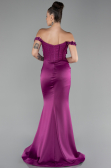 Robe de Soirée Longue Satin Prune ABU4264