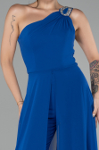 Robe De Soirée Mousseline Longue Bleu Saxe ABT116