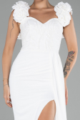 Robe de Soirée Longue Mousseline Blanc ABU4272