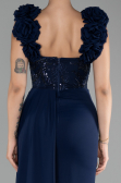 Robe de Soirée Longue Mousseline Bleu Marine ABU4272