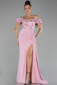 Robe de Soirée Longue Mousseline Poudre ABU4272
