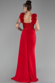 Robe de Soirée Longue Mousseline Rouge ABU4272