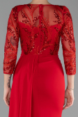 Robe de Soirée Longue Mousseline Rouge ABU4293