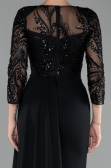 Robe de Soirée Longue Mousseline Noir ABU4293