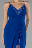 Robe de Soirée Longue Bleu Saxe ABU4299