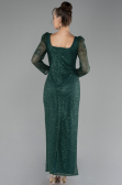 Robe de Soirée Grande Taille Midi Squameuse Émeraude ABK2138