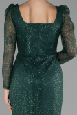 Robe de Soirée Grande Taille Midi Squameuse Émeraude ABK2138