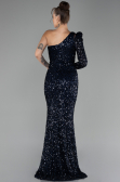 Robe de Soirée Longue Bleu Marine ABU4302
