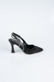 Stiletto Coupe Au Laser Noir MJ4102