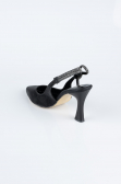 Stiletto Coupe Au Laser Noir MJ4102