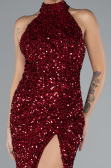 Robe Queue de Poisson Longue Squameuse Rouge Bordeaux ABU4306