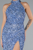 Robe Queue de Poisson Longue Squameuse Indigo ABU4306