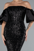 Robe Queue de Poisson Longue Noir ABU4308