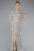 Robe De Fiançailles Grande Taille Longue Squameuse Beige ABU4313