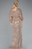 Robe De Fiançailles Grande Taille Longue Squameuse Or ABU4313