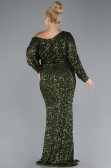Robe De Fiançailles Grande Taille Longue Squameuse Kaki ABU4313