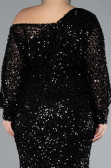 Robe De Fiançailles Grande Taille Longue Squameuse Noir ABU4313