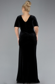 Robes De Soirée Grande Taille Longue Velours Noir ABU4317