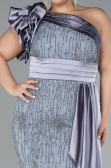 Robe De Fiançailles Grande Taille Longue Gris ABU4060