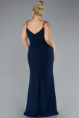 Robe Grande Taille Longue Bleu Marine ABU4300
