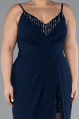 Robe Grande Taille Longue Bleu Marine ABU4300