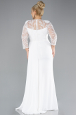 Robe de Soirée Grande Taille Longue Mousseline Blanc ABU4294