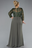 Robe de Soirée Grande Taille Longue Mousseline Kaki ABU4294