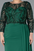 Robe de Soirée Grande Taille Longue Mousseline Émeraude ABU4294