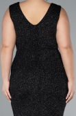 Robe De Soirée Grande Taille Midi Noir-Argent ABK1492