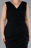 Robe de Soirée Grande Taille Midi Noir ABK1492