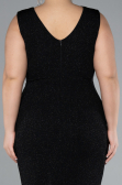 Robe de Soirée Grande Taille Midi Noir ABK1492
