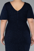 Robe De Invitation Grande Taille Midi Bleu Marine ABK2146