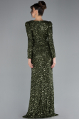 Robe de Soirée Longue Squameuse Kaki ABU4329