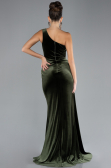 Robe De Soirée Velours Longue Kaki ABU3365