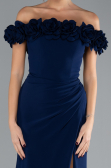 Robe Queue de Poisson Longue Bleu Marine ABU4335