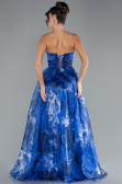 Robe de Soirée Longue Bleu Saxe ABU4336