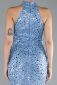 Robe de Soirée Longue Squameuse Indigo ABU4376