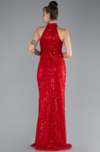 Robe de Soirée Longue Squameuse Rouge ABU4376