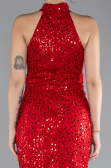 Robe de Soirée Longue Squameuse Rouge ABU4376