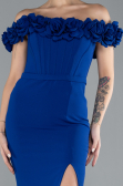 Robe de Soirée Longue Bleu Saxe ABU4387