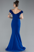 Robe de Soirée Longue Bleu Saxe ABU4387