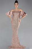 Robe Queue De Poisson Longue Cuivre ABU4308
