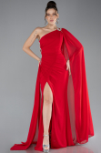 Robe Grande Taille Longue Mousseline Rouge ABU4407