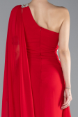 Robe Grande Taille Longue Mousseline Rouge ABU4407