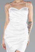 Robe de Cérémonie Mini Satin Blanc ABK2174