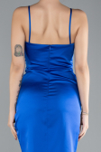 Robe de Cérémonie Mini Satin Bleu Saxe ABK2174
